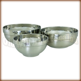 Three Piece Stainless Steel Weighing Bowl Set