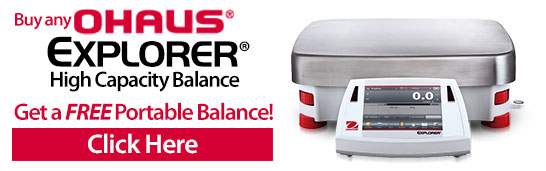 Buy any Ohaus Explorer High Capacity Balance Get a Free Portable Balance. Click Here