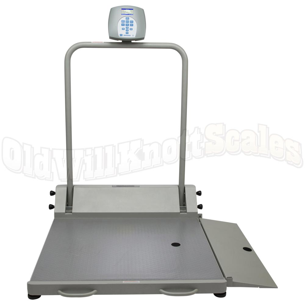 Healthometer 2600KL high capacity floor scale with handrail and ramp.