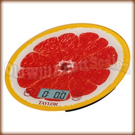 Taylor - 3823GR - Glass Top Kitchen Scale with Grapefruit Slice Background